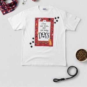 Vintage Hanes Beefy-T Kathy Davis Dogs T-Shirt  Large One Too Many White Tee